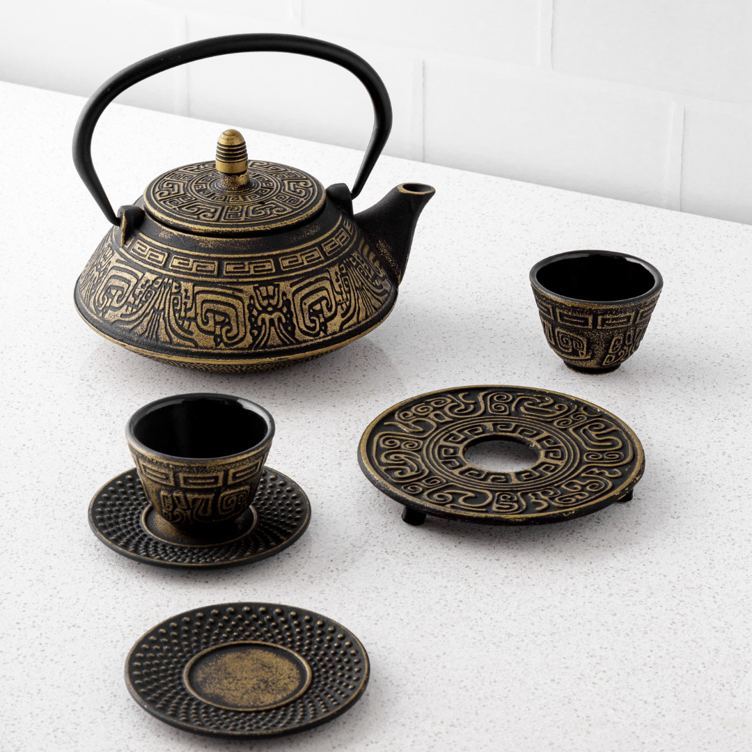 Cast Iron Teapot Set