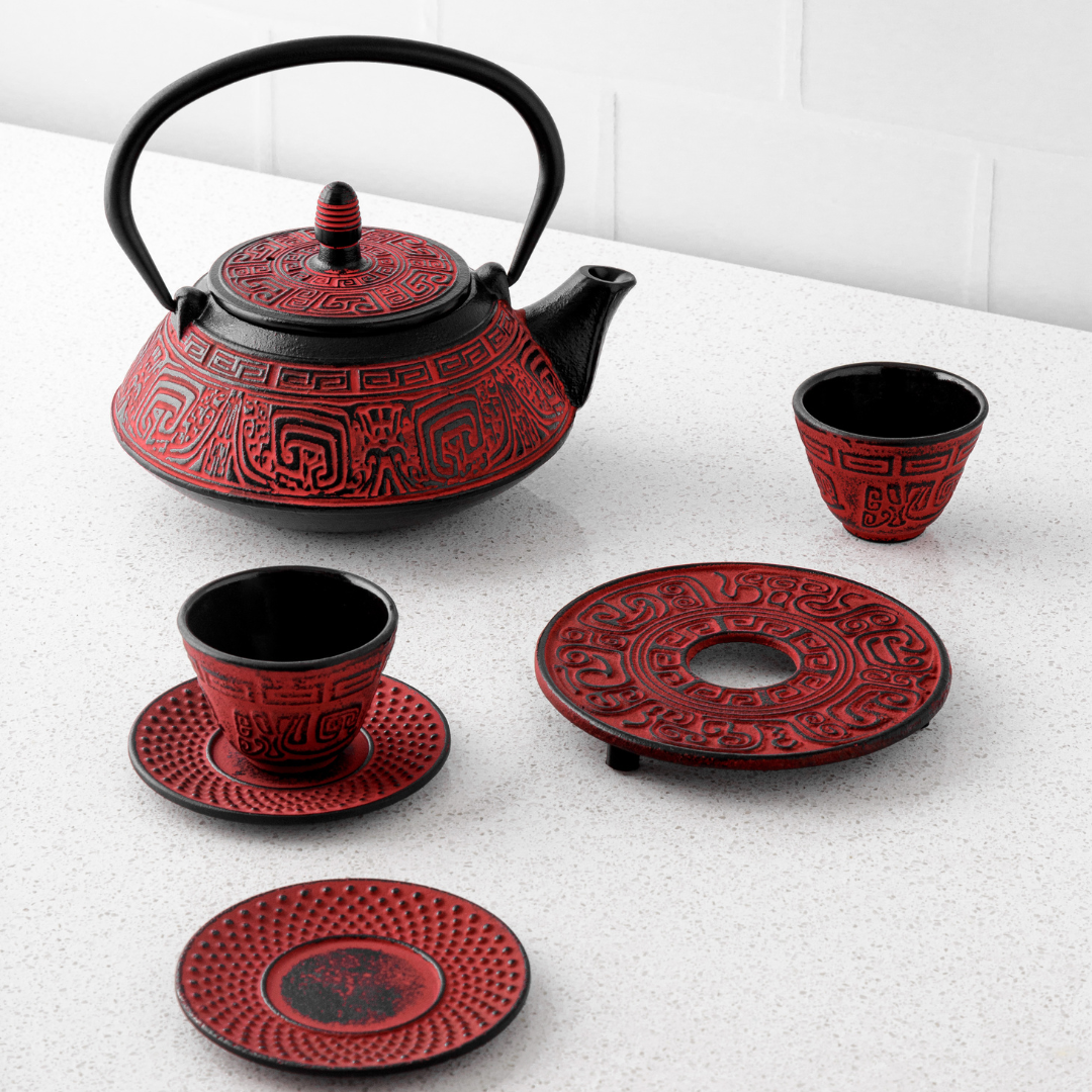 Cast Iron Teapot Set