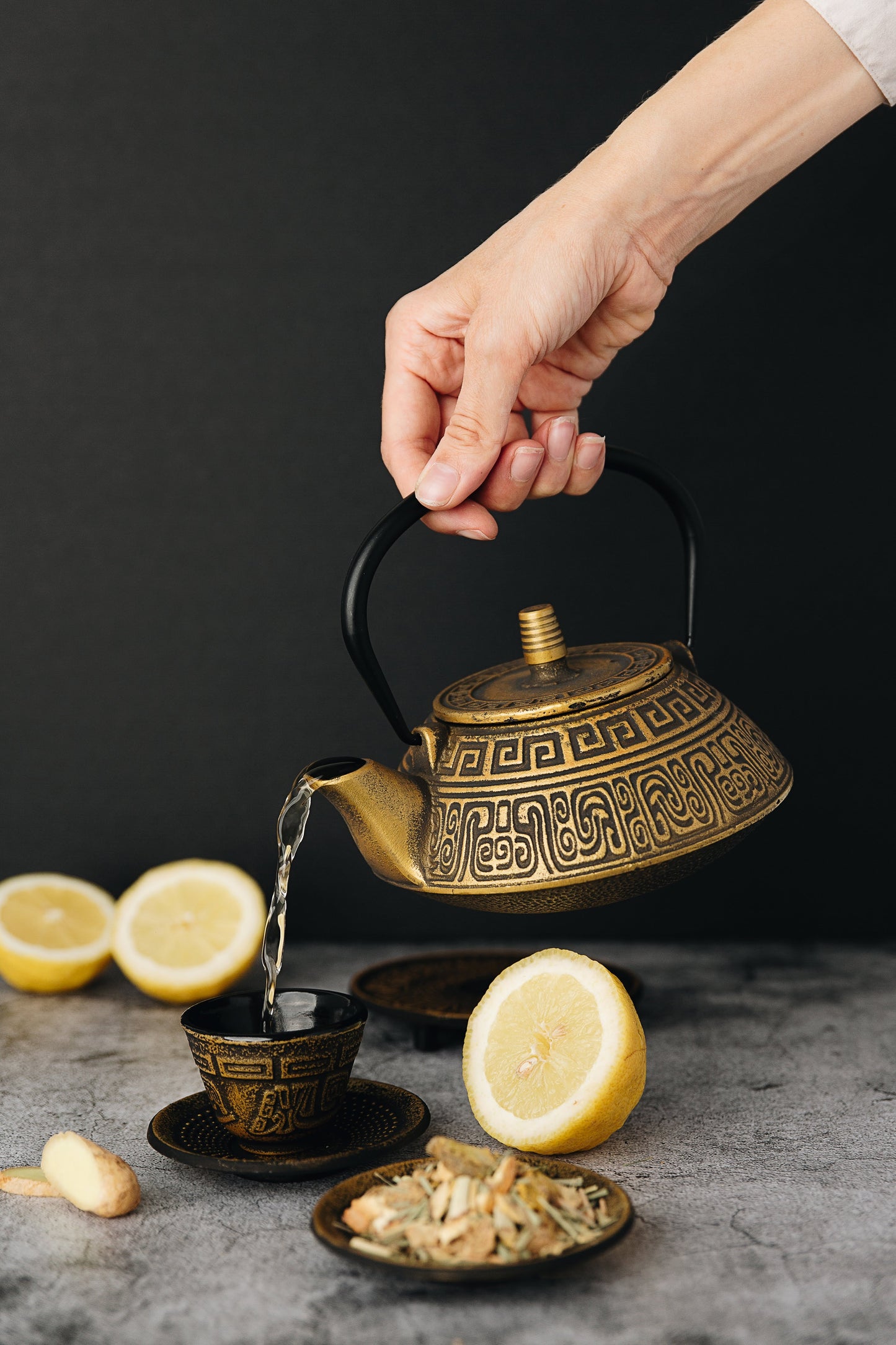 Cast Iron Teapot Set